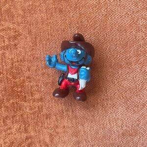 Cowboy Smurf Figurine - Vintage